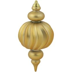 Northlight Commercial Size Shatterproof 2-Finish Finial Christmas Ornaments - Gold -10" - 4ct 15 Northlight Commercial Size Shatterproof 2-Finish Finial Christmas Ornaments - Gold -10" - 4ct -Northlight 5765080066371241184