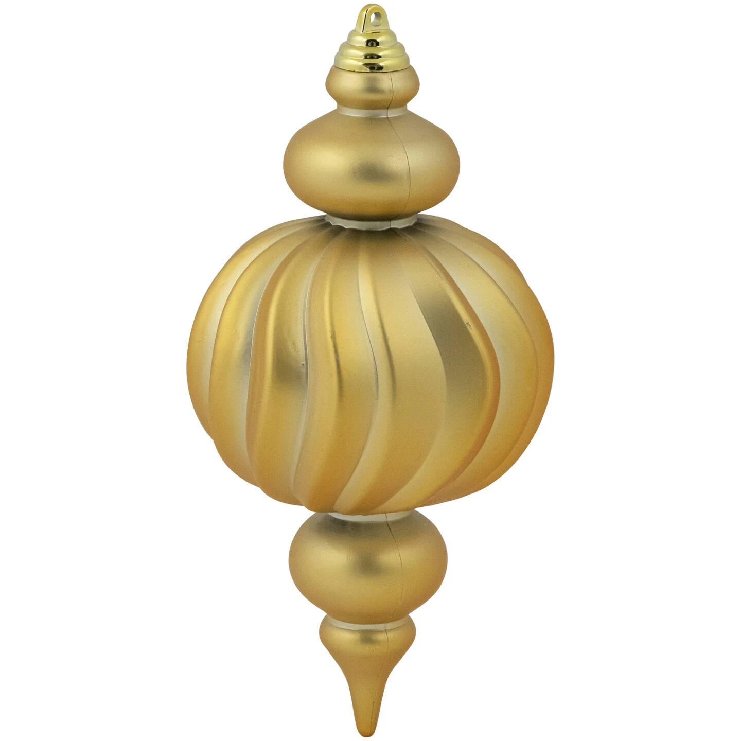 Northlight Commercial Size Shatterproof 2-Finish Finial Christmas Ornaments - Gold -10" - 4ct 8 Northlight Commercial Size Shatterproof 2-Finish Finial Christmas Ornaments - Gold -10" - 4ct - Image 6