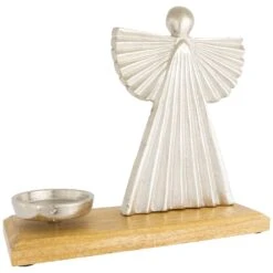 Northlight Heavenly Angel Metal Christmas Votive Candle Holder - 10" - Silver -Northlight 5765095563782645648