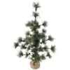 Northlight Winter Berry Pine Tree With Pine Cones In Jute Base Christmas Decoration - 23.5" Green