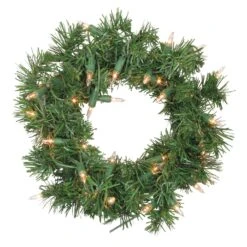 Northlight Pre-Lit Deluxe Windsor Pine Artificial Christmas Wreath - 10" - Clear Lights Green -Northlight 5765108332551856800 2