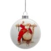 Northlight Norman Rockwell 'Filling The Stockings' Glass Disc Christmas Ornament - 3'" White -Northlight 5765108333324133024
