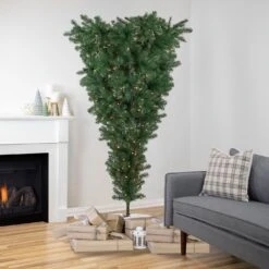 Northlight 7.5' Pre-Lit Green Spruce Artificial Upside Down Christmas Tree - Clear Lights 12 Northlight 7.5' Pre-Lit Green Spruce Artificial Upside Down Christmas Tree - Clear Lights -Northlight 5765108333374464672