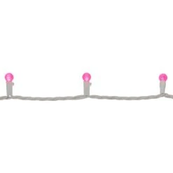 Northlight LED G12 Berry Christmas Lights - Pink - 16' White Wire - 50ct -Northlight 5765113545989635088