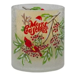 Northlight 8" Hand Painted Christmas Cardinal And Pine Flameless Glass Christmas Candle Holder Red 16 Northlight 8" Hand Painted Christmas Cardinal And Pine Flameless Glass Christmas Candle Holder Red -Northlight 5765122459680261344