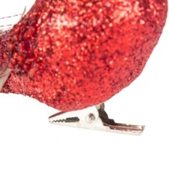 Northlight Glittered Bird With Feather Tail Christmas Clip Ornament - 7" - Red -Northlight 5765122460716254432