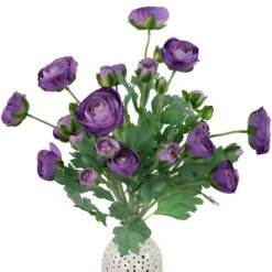 Northlight Real Touch™ Purple Ranunculus Artificial Floral Sprays, Set Of 6 - 21" -Northlight 5765122461506880736