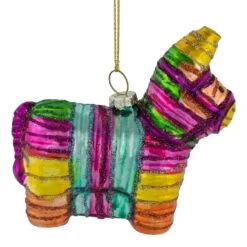 Northlight Piñata Donkey Bohemian Style Glass Christmas Ornament - 3.5" Multi 12 Northlight Piñata Donkey Bohemian Style Glass Christmas Ornament - 3.5" Multi -Northlight 5765131796819625184