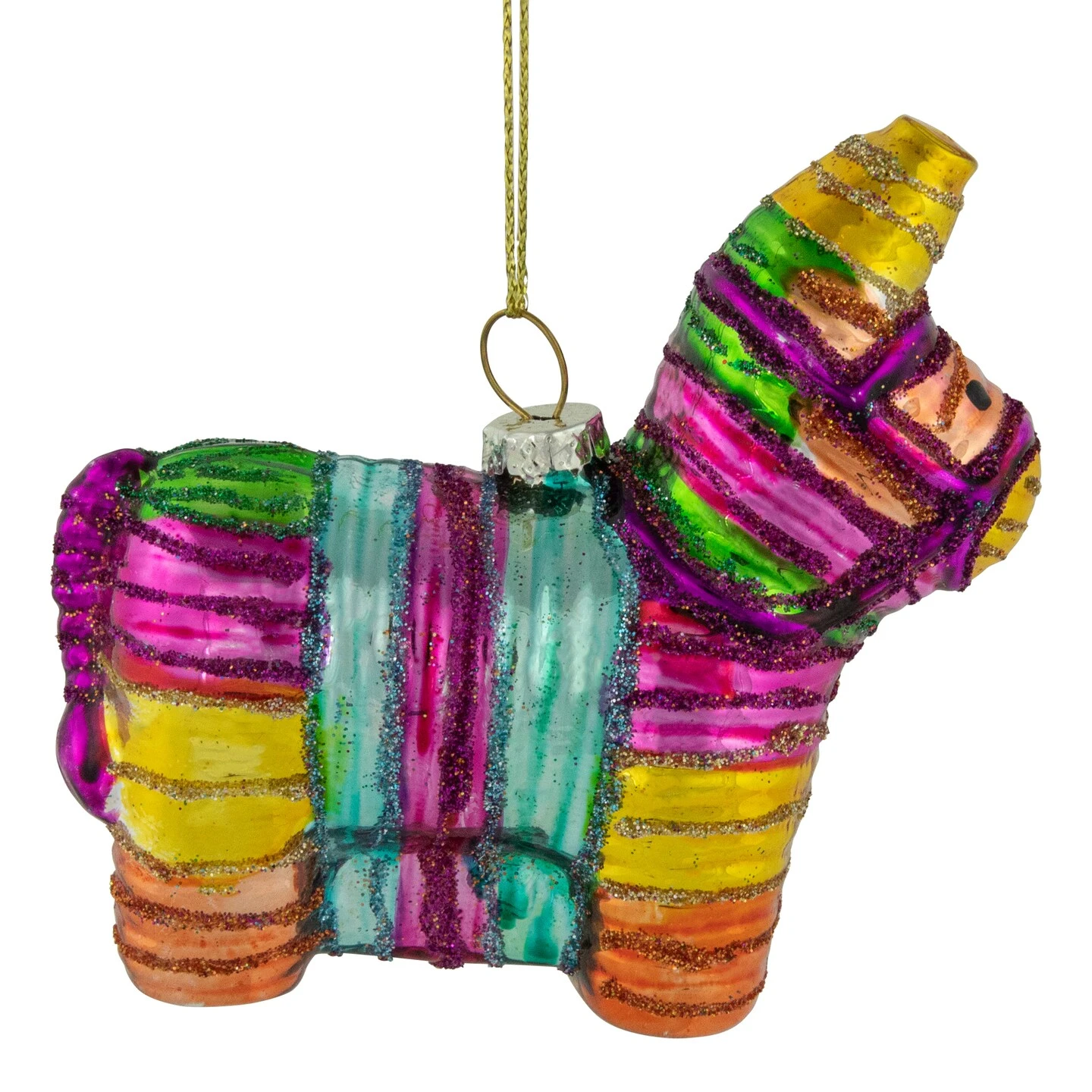 Northlight Piñata Donkey Bohemian Style Glass Christmas Ornament - 3.5" Multi 6 Northlight Piñata Donkey Bohemian Style Glass Christmas Ornament - 3.5" Multi - Image 4