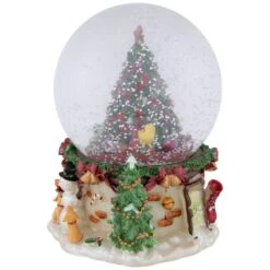 Northlight Gifts Under The Christmas Tree Musical Snow Globe - 6.5" Green -Northlight 5765151343230141664