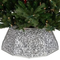 Northlight 26" Silver Sequins Hexagonal Christmas Tree Collar 16 Northlight 26" Silver Sequins Hexagonal Christmas Tree Collar -Northlight 5765156892112663264