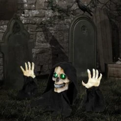 Northlight 8" LED Lighted Grim Reaper With Sound Outdoor Halloween Decoration Black 12 Northlight 8" LED Lighted Grim Reaper With Sound Outdoor Halloween Decoration Black -Northlight 576824205739156128