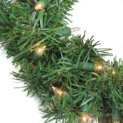 Northlight Pre-Lit Deluxe Windsor Pine Artificial Christmas Wreath - 10" - Clear Lights Green -Northlight 576824206619435680