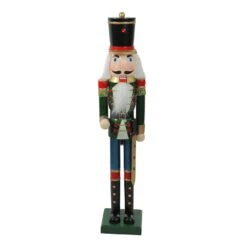 Northlight 36.75" Green And Black Christmas Nutcracker Soldier With Sword