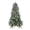 Northlight Real Touch™️ Pre-Lit Full Flocked Rosemary Emerald Angel Pine Artificial Christmas Tree - 6.5' - Clear LED Lights Green
