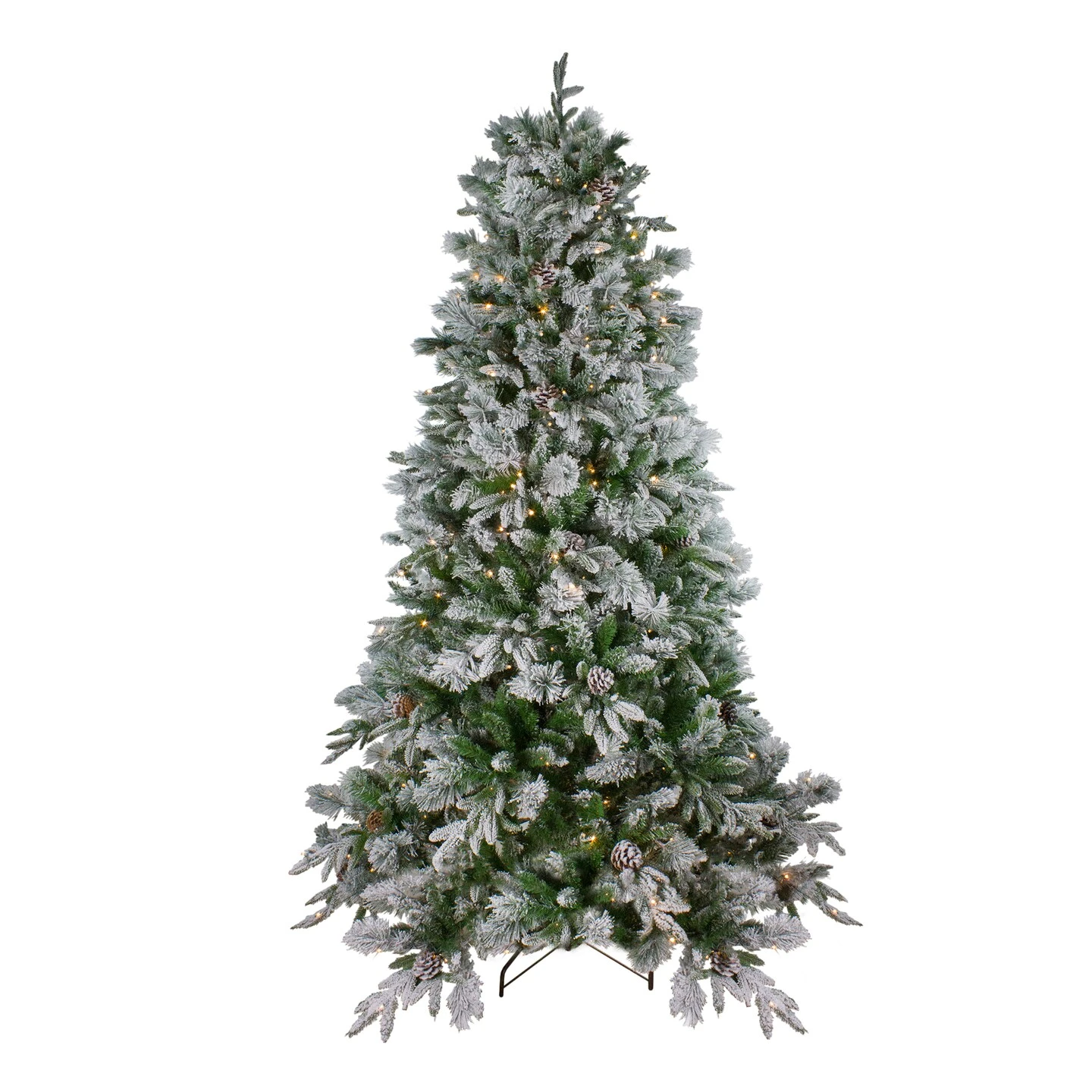 Northlight Real Touch™️ Pre-Lit Full Flocked Rosemary Emerald Angel Pine Artificial Christmas Tree - 6.5' - Clear LED Lights Green 3 Northlight Real Touch™️ Pre-Lit Full Flocked Rosemary Emerald Angel Pine Artificial Christmas Tree - 6.5' - Clear LED Lights Green