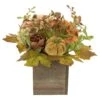 Northlight Floral And Pumpkin Wooden Box Fall Harvest Decoration - 10" X 8" - Orange And Brown 2 Northlight Floral And Pumpkin Wooden Box Fall Harvest Decoration - 10" X 8" - Orange And Brown -Northlight 576841045416731296