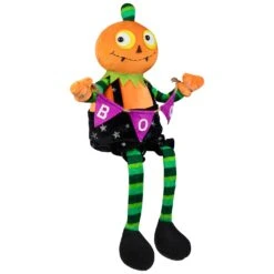Northlight Jack O Lantern Halloween Decoration With Boo Banner- 14" Multi -Northlight 57807574820784