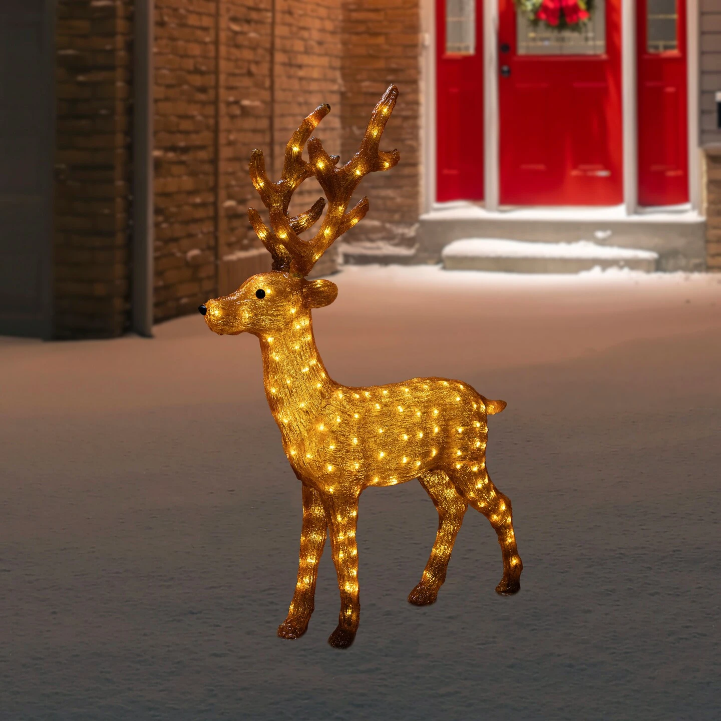 Northlight LED Lighted Commercial Grade Acrylic Reindeer Outdoor Christmas Decoration - 46" Brown 5 Northlight LED Lighted Commercial Grade Acrylic Reindeer Outdoor Christmas Decoration - 46" Brown - Image 3