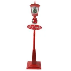 Northlight Musical Holiday Street Lamp With Christmas Tree Lantern - 70.75"- Red 11 Northlight Musical Holiday Street Lamp With Christmas Tree Lantern - 70.75"- Red -Northlight 61755433270240 2