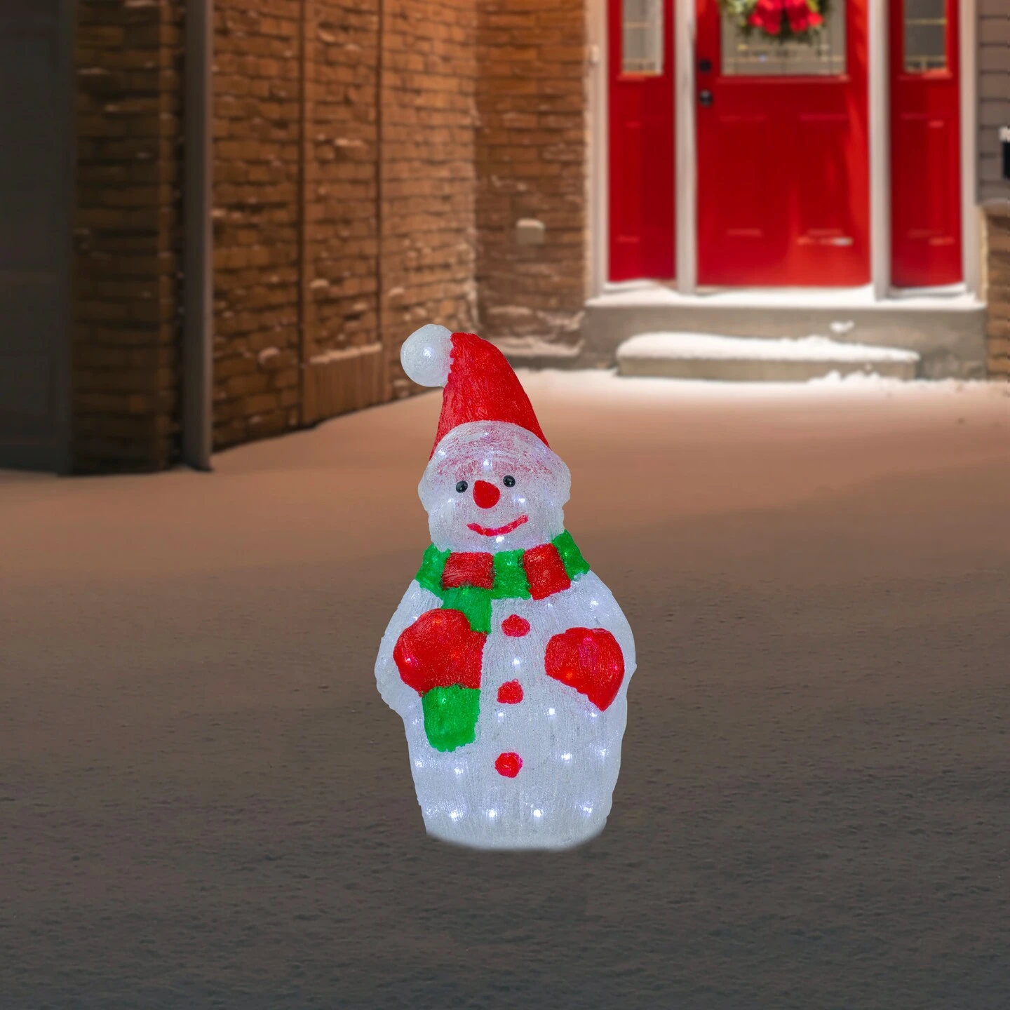 Northlight Lighted Commercial Grade Acrylic Christmas Snowman Display Decoration - 25" White 5 Northlight Lighted Commercial Grade Acrylic Christmas Snowman Display Decoration - 25" White - Image 3