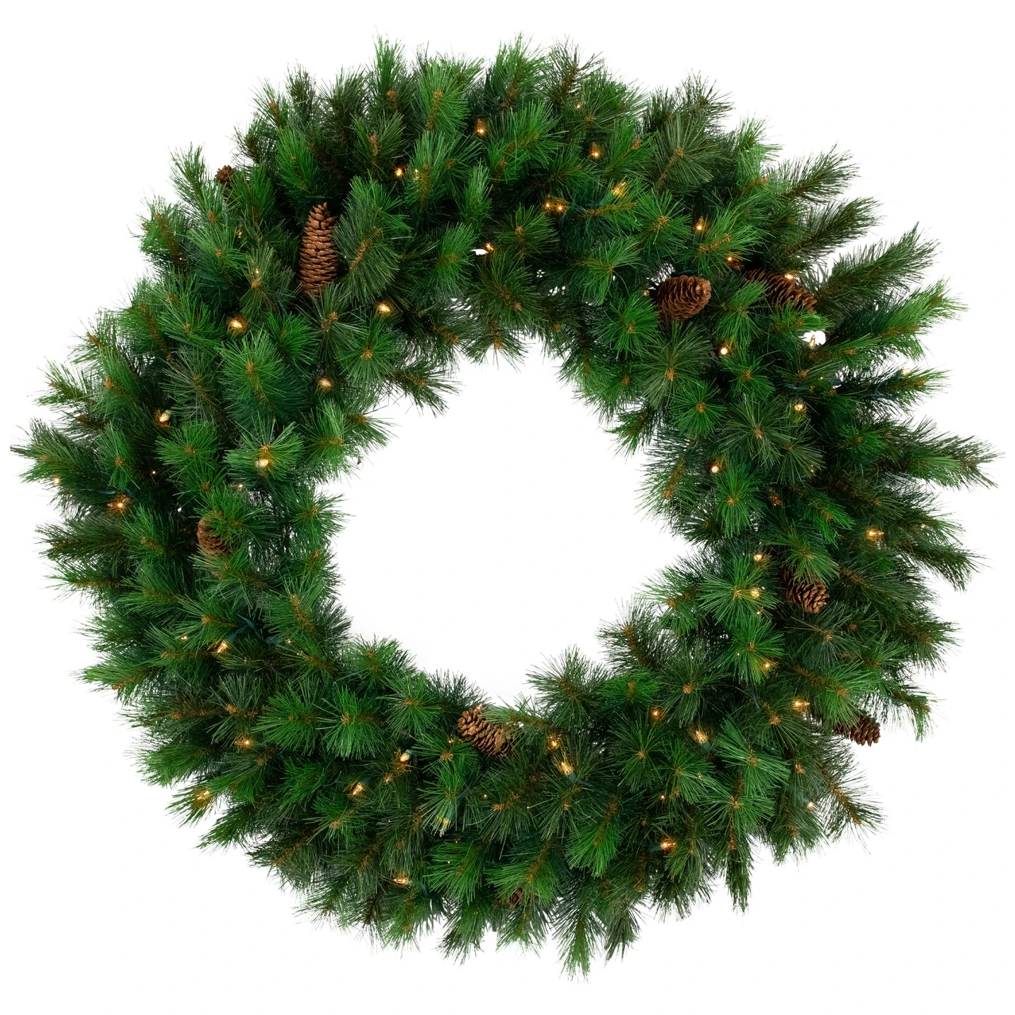 Northlight Pre-Lit Royal Oregon Pine Artificial Christmas Wreath - 48" - Clear Lights Green 10 Northlight Pre-Lit Royal Oregon Pine Artificial Christmas Wreath - 48" - Clear Lights Green - Image 8