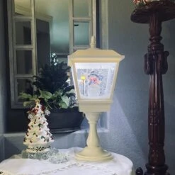 Northlight Lighted Musical Snowing Christmas Street Lamp With Snowman - 25.25" White -Northlight 61757102596832