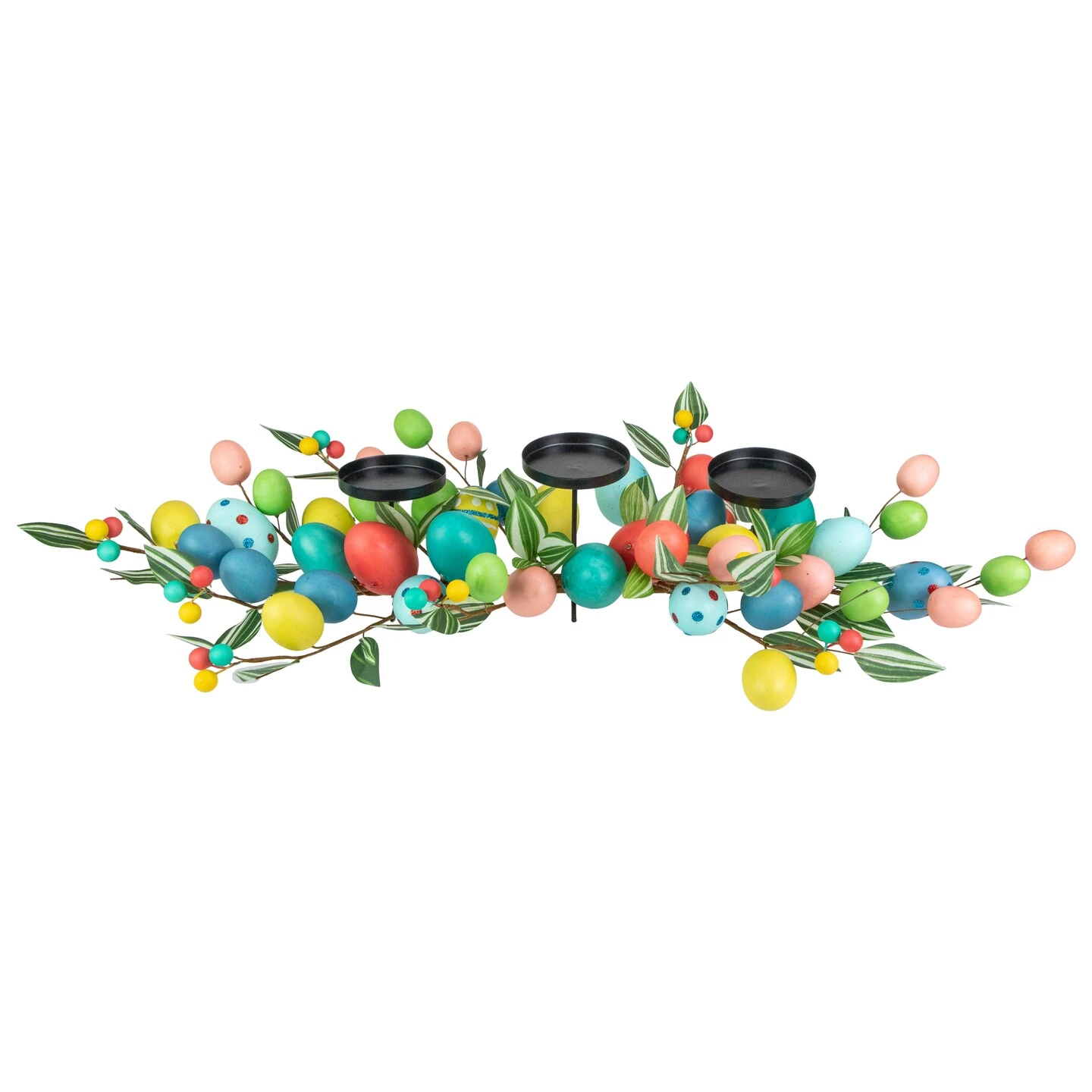 Northlight 32" Colorful Easter Egg Pillar Candle Holder Centerpiece Multi 4 Northlight 32" Colorful Easter Egg Pillar Candle Holder Centerpiece Multi - Image 2