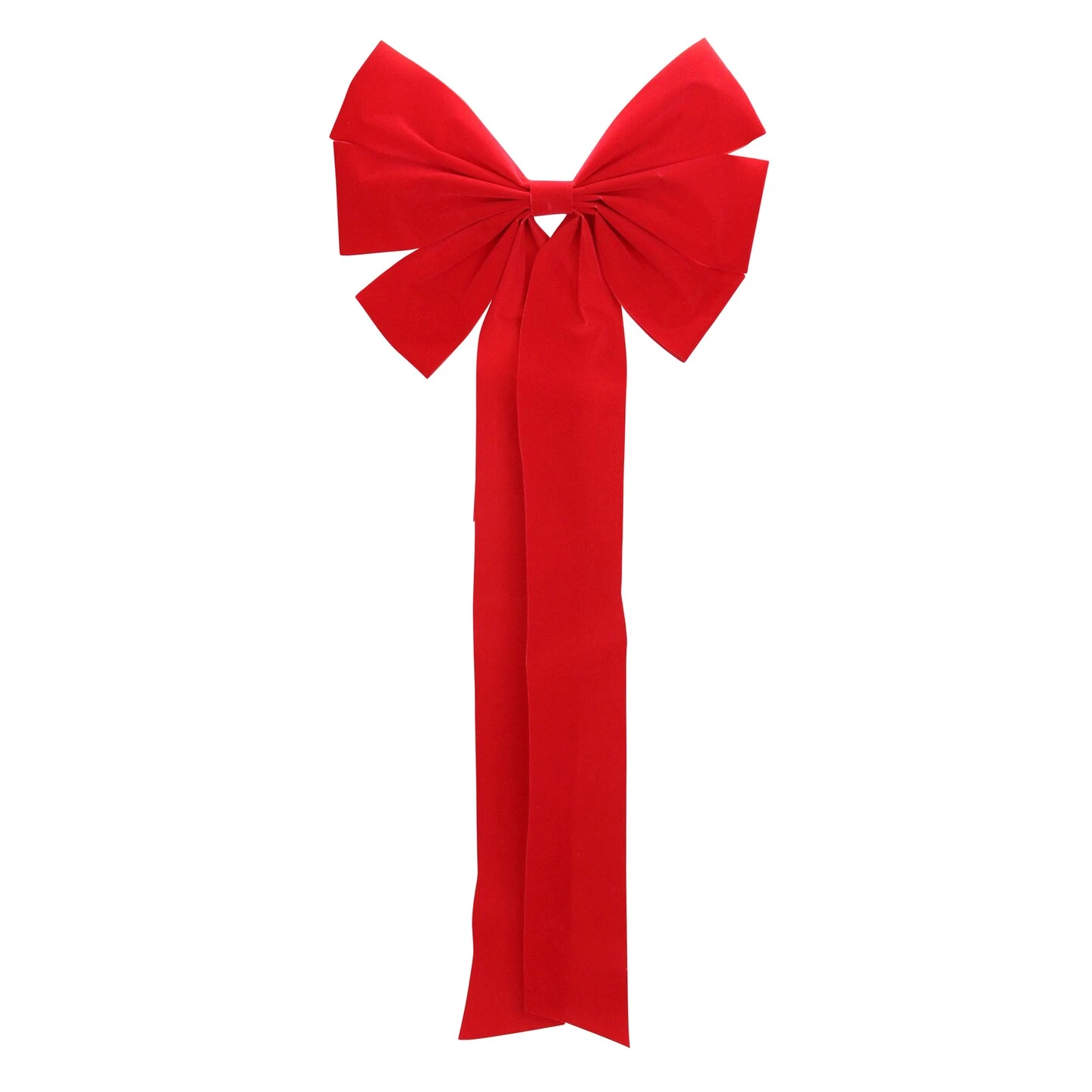Northlight 6-Loop Velveteen Christmas Bow Decoration - 12" X 25" - Red 4 Northlight 6-Loop Velveteen Christmas Bow Decoration - 12" X 25" - Red - Image 2