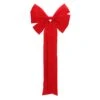 Northlight 6-Loop Velveteen Christmas Bow Decoration - 12" X 25" - Red -Northlight 65975124609376