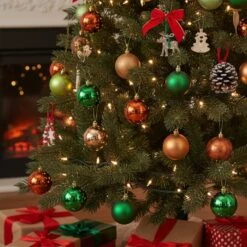 Northlight Shatterproof 3-Finish Christmas Ball Ornaments - 2.5" (60mm) - Green And Orange - 60ct 10 Northlight Shatterproof 3-Finish Christmas Ball Ornaments - 2.5" (60mm) - Green And Orange - 60ct -Northlight 67891870422640