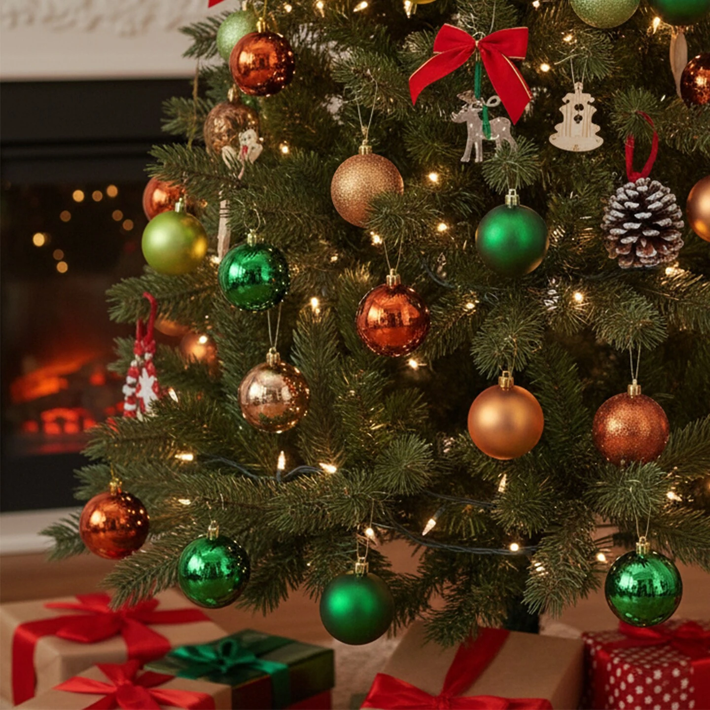 Northlight Shatterproof 3-Finish Christmas Ball Ornaments - 2.5" (60mm) - Green And Orange - 60ct 6 Northlight Shatterproof 3-Finish Christmas Ball Ornaments - 2.5" (60mm) - Green And Orange - 60ct - Image 4