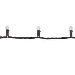 Northlight LED G12 Berry Christmas Lights - Pure White - 16' Brown Wire - 50ct -Northlight 6917555258352811024