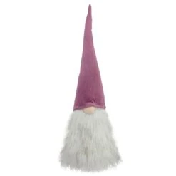 Northlight Lighted Gnome With Beard And Pointy Hat Christmas Decoration - 17" - Mauve Pink -Northlight 6917557705159598752 2