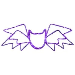 Northlight LED Lighted Bat 4-Function Halloween Window Decoration - 23.5" - Purple Lights -Northlight 6917557705341002400