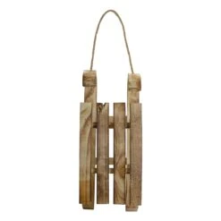 Northlight Rustic Wooden Sleigh With Twine Rope Christmas Wall Decoration - 16" Brown -Northlight 6917557705348342432 2