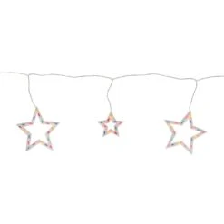 Northlight Star Shaped Icicle Christmas Lights - Multicolor - 7' White Wire - 6ct -Northlight 6917557705675498144