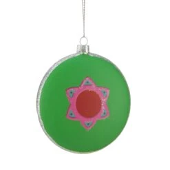 Northlight Round "Tootsie Roll POP" Christmas Disc Ornament - 4" - Green And Pink -Northlight 6917557705716392608