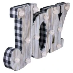 Northlight Lighted 3D Wooden "JOY" Christmas Decoration - 14" Brown -Northlight 6917557706287866528