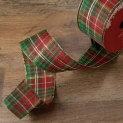 Northlight Red And Green Plaid Christmas Wired Craft Ribbon 2.5" X 16 Yards -Northlight 6917557706413695648