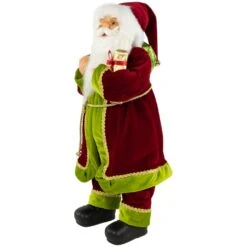 Northlight 24" Red And Bright Green Standing Santa With Presents Christmas Figure -Northlight 6917585240501863648