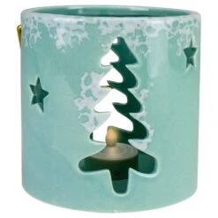 Northlight Pine Tree And Star Cutout Tea Light Christmas Candle Holder - 4.25" - Green -Northlight 6917585240852612320