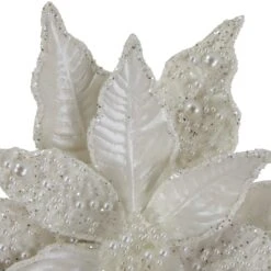 Northlight 22" Pearl White Glittered Poinsettia Christmas Stem Spray 12 Northlight 22" Pearl White Glittered Poinsettia Christmas Stem Spray -Northlight 6917585240974050528