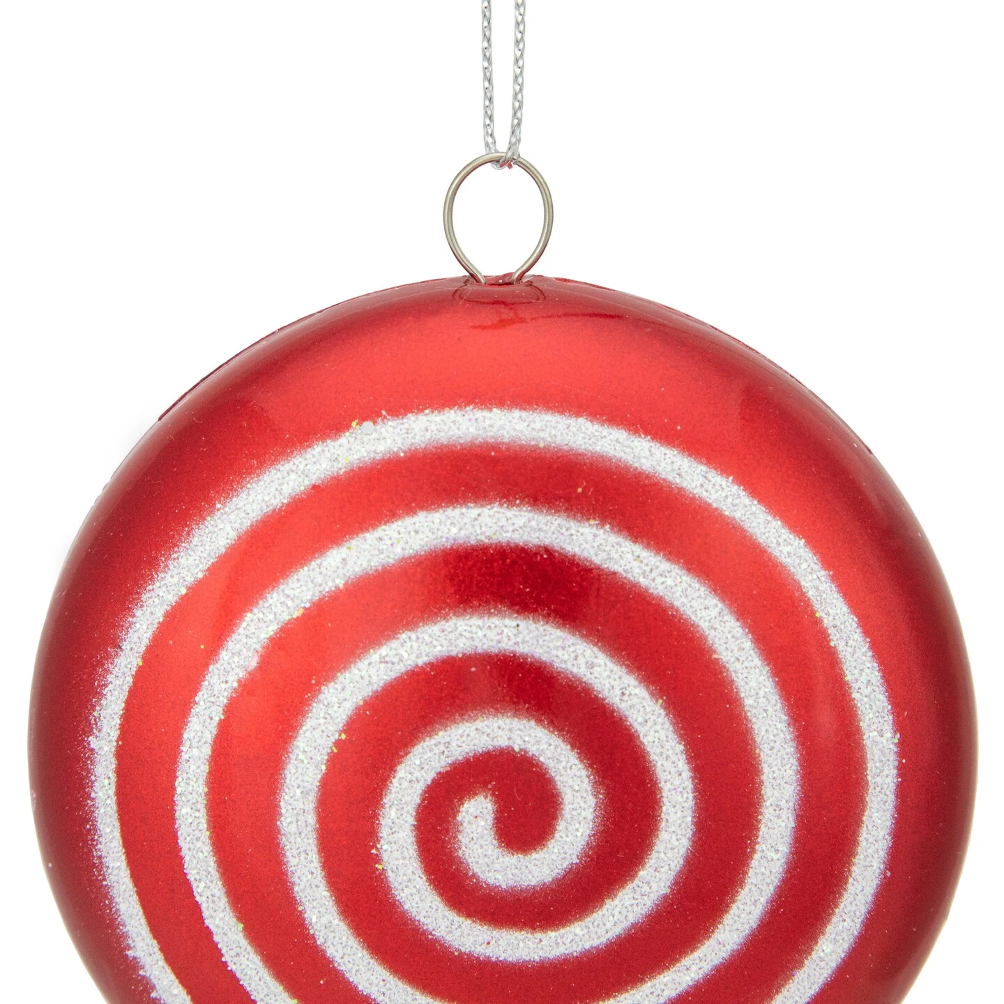 Northlight 10" Red Candy Lollipop With Iridescent Glitter Swirl Shatterproof Christmas Ornament 6 Northlight 10" Red Candy Lollipop With Iridescent Glitter Swirl Shatterproof Christmas Ornament - Image 4