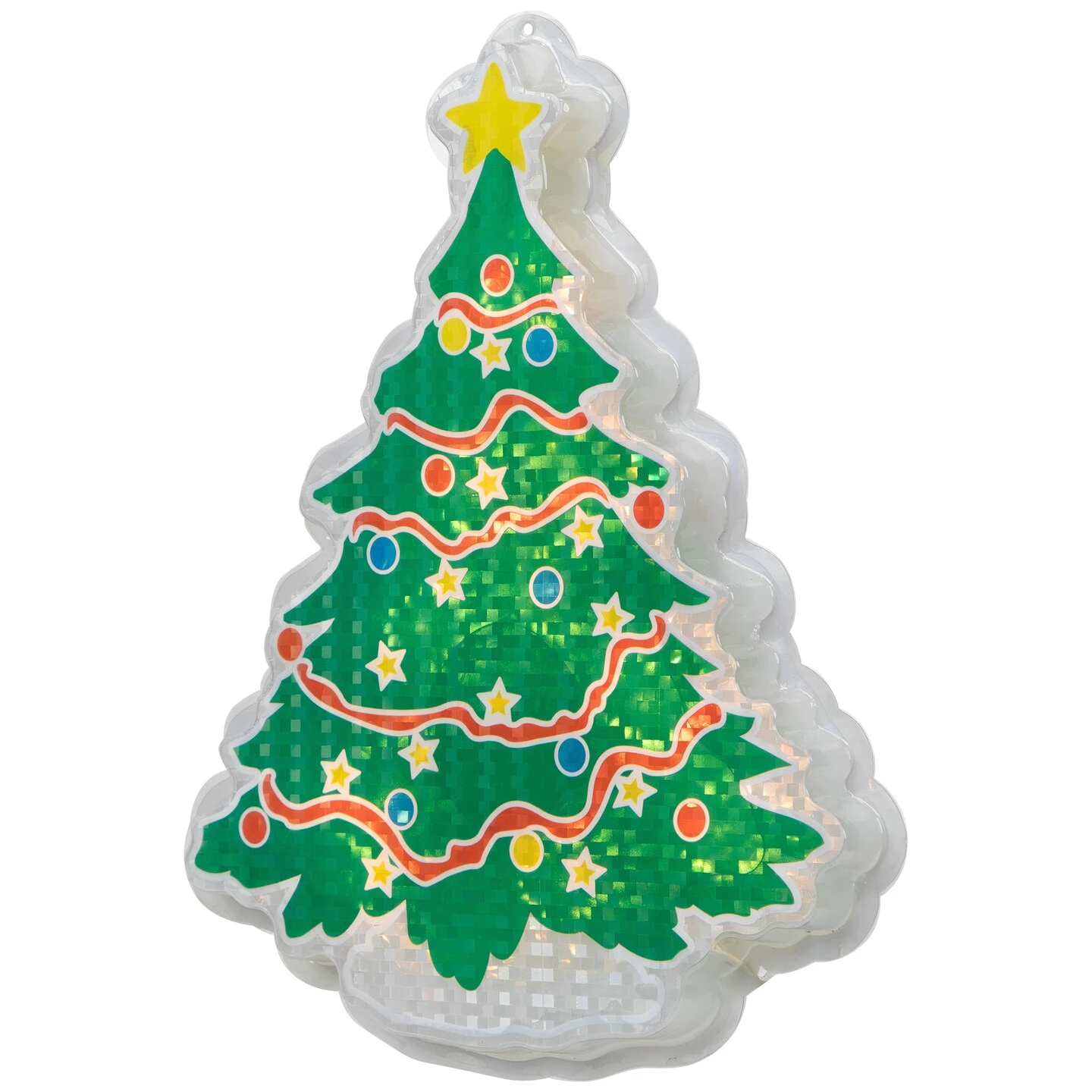 Northlight Lighted Holographic Christmas Tree Window Silhouette - 12.5" - Clear Lights Green 8 Northlight Lighted Holographic Christmas Tree Window Silhouette - 12.5" - Clear Lights Green - Image 6