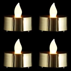 Northlight LED Lighted Flameless Flickering Tea Light Candles - Metallic Gold - Set Of 4 13 Northlight LED Lighted Flameless Flickering Tea Light Candles - Metallic Gold - Set Of 4 -Northlight 6917625718061916112