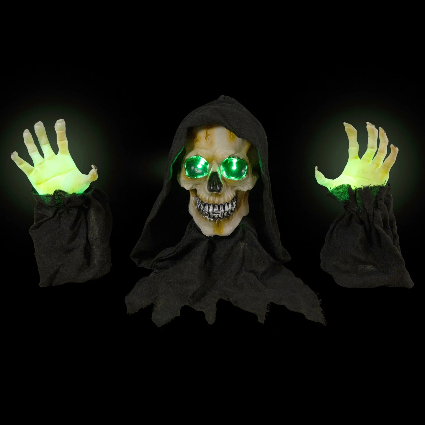 Northlight 8" LED Lighted Grim Reaper With Sound Outdoor Halloween Decoration Black 6 Northlight 8" LED Lighted Grim Reaper With Sound Outdoor Halloween Decoration Black - Image 4