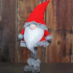 Northlight Standing Christmas Santa Claus Gnome With Faux Fur Trim - 28” - Red And Gray -Northlight 6917675255668294880