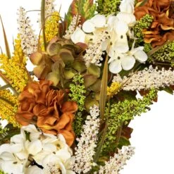 Northlight Hydrangea Artificial Fall Harvest Twig Wreath - 28" White -Northlight 6917696533826383280