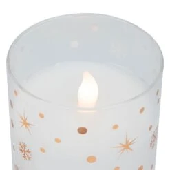 Northlight LED Flameless Flickering Woodland Glass Pillar Christmas Candles - 6" - Set Of 3 White 16 Northlight LED Flameless Flickering Woodland Glass Pillar Christmas Candles - 6" - Set Of 3 White -Northlight 6917701191157761248